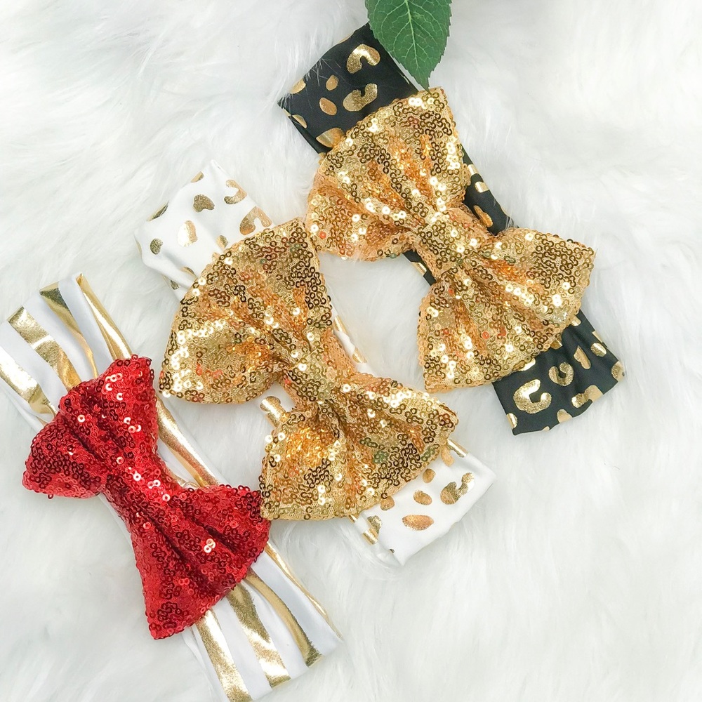 Boutique Baby Toddler Sequin Stripe Headbands